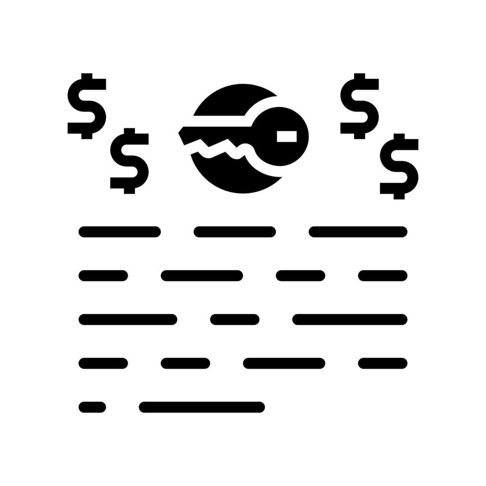 Ilustración de vector de icono de glifo de palabras clave rentables