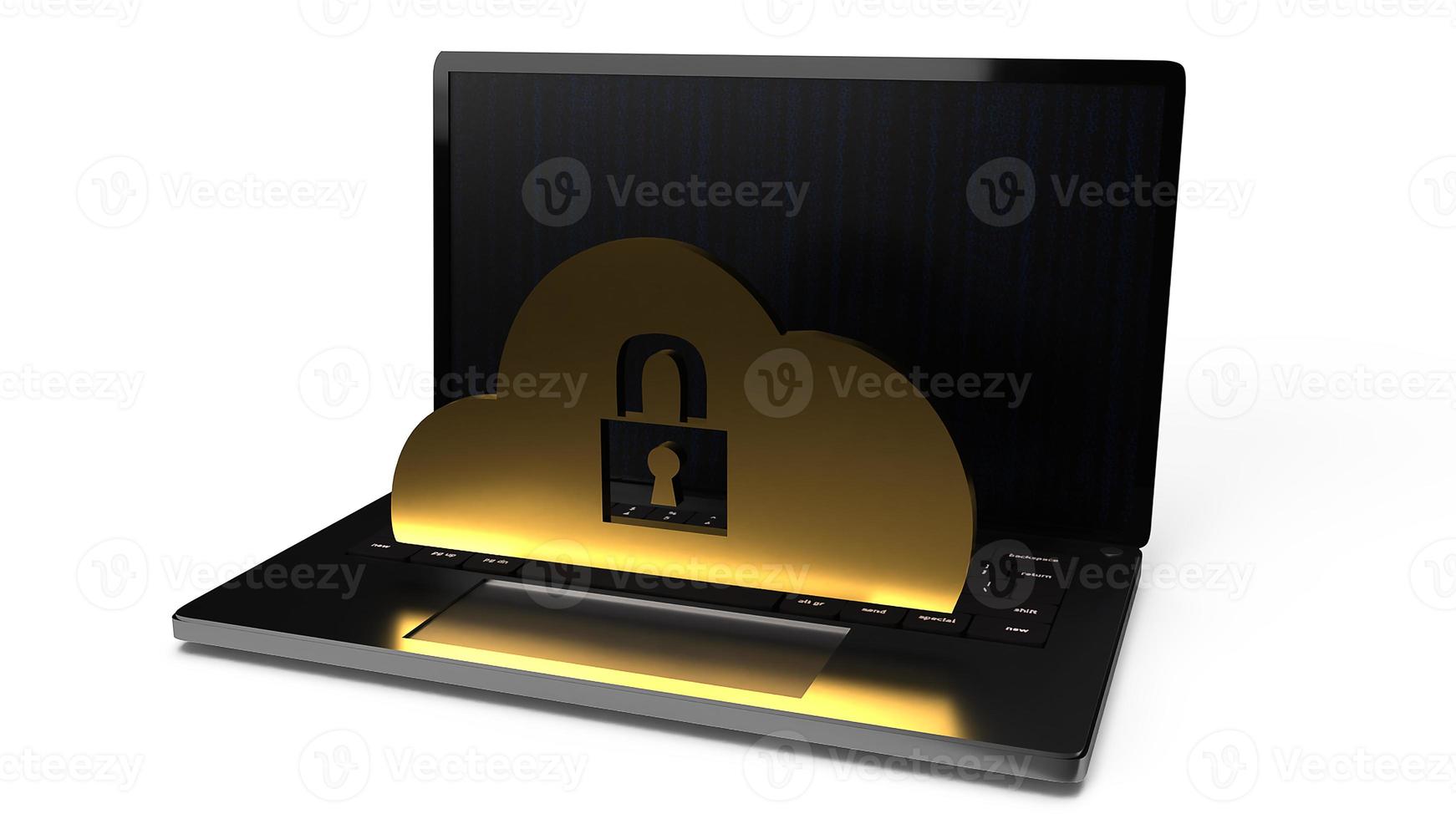 cloud security solutions for IT device 3d rendering. photo