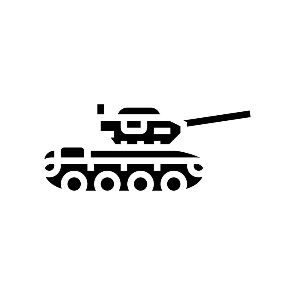 tanque máquina glifo icono vector ilustración