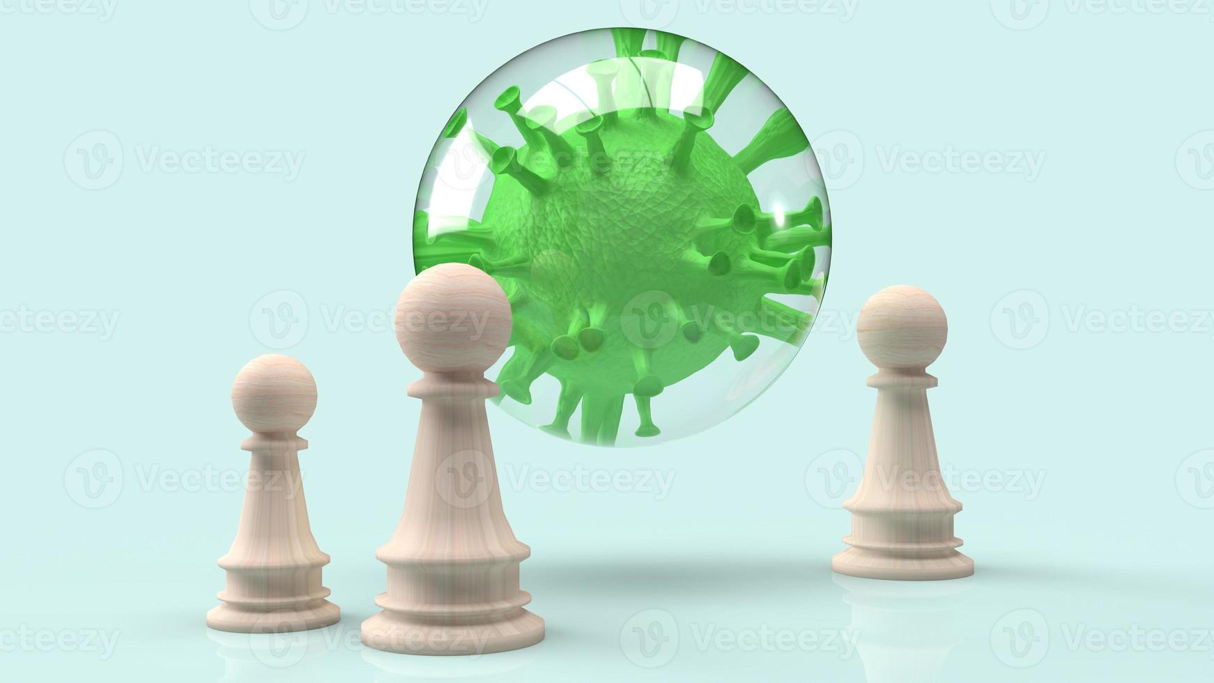 virus in bubble for outbreak content 3d rendering. photo