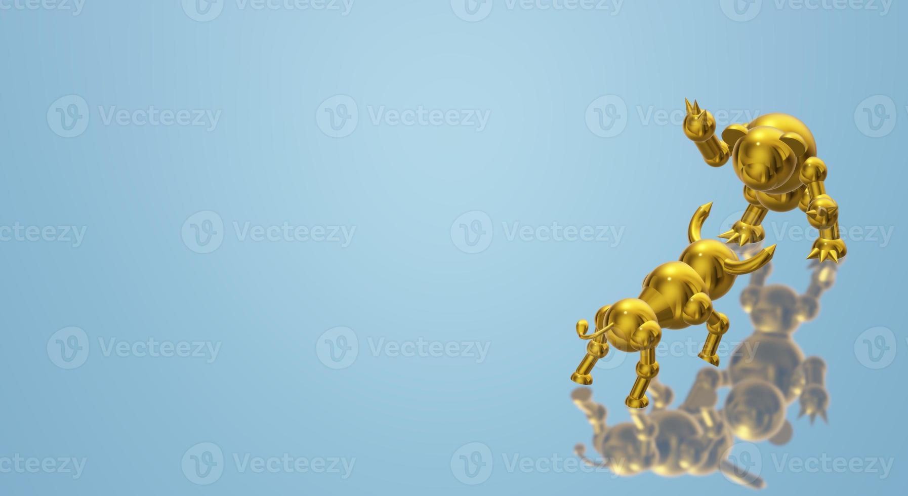 3d rendering bull and bear business content. photo