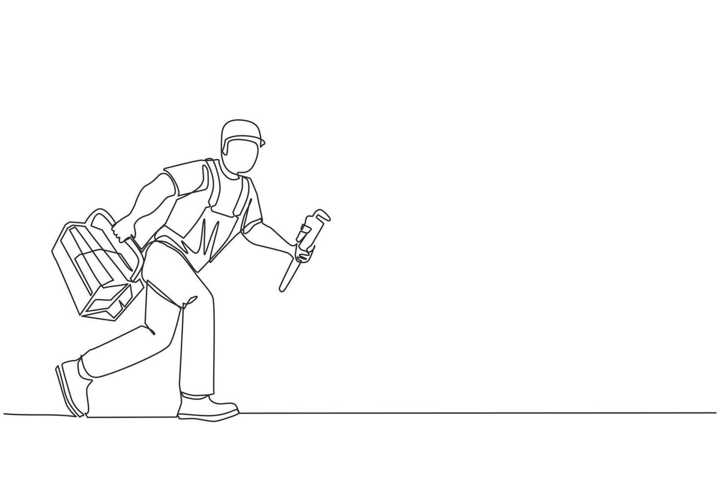 米山舞 ING ROUGH&SKETCH LINE WORK Continuous one line drawing mechanic repairman worker with