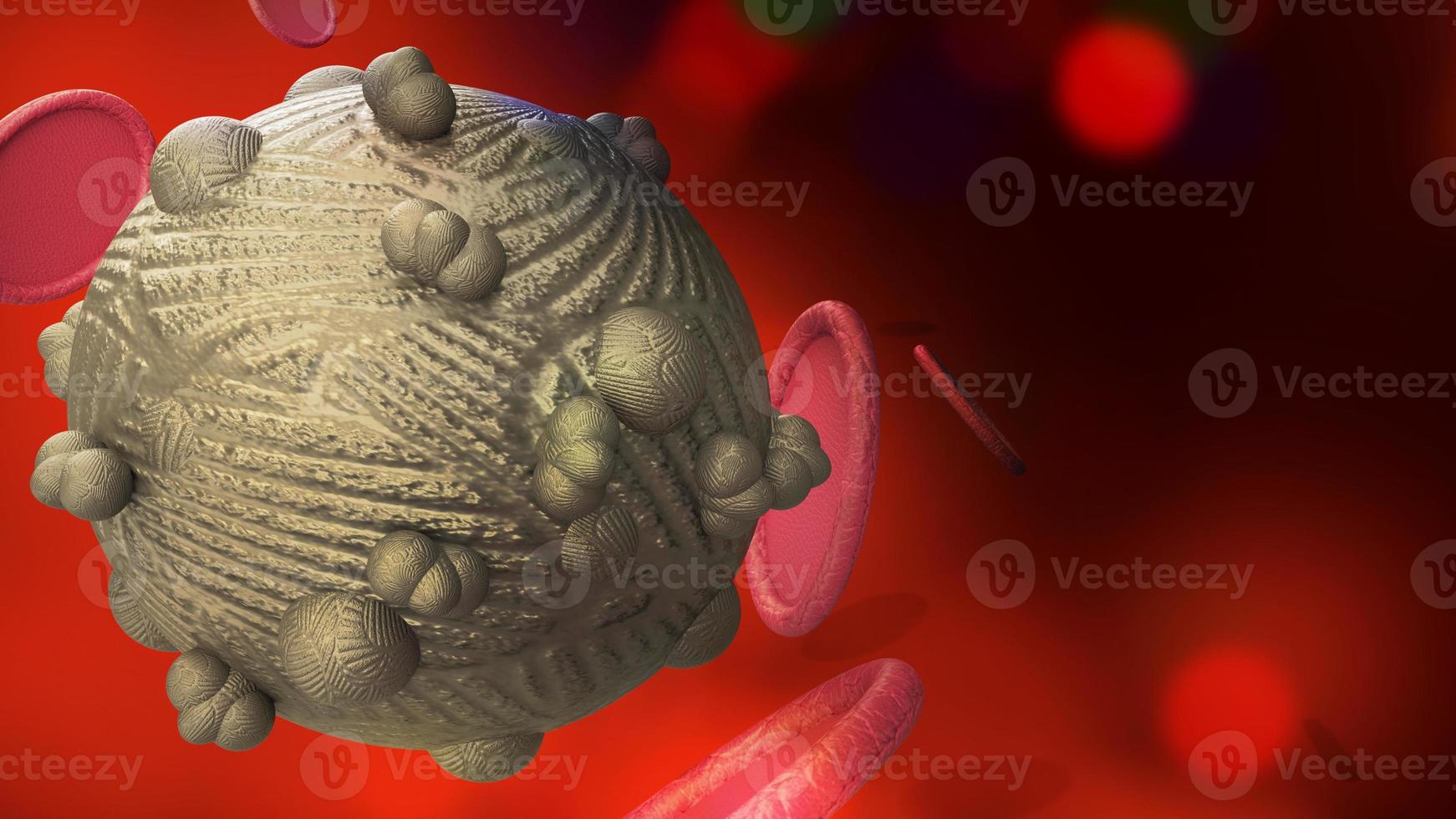 The virus in dark tone 3d rendering for  medicine  and  healthcare content. photo