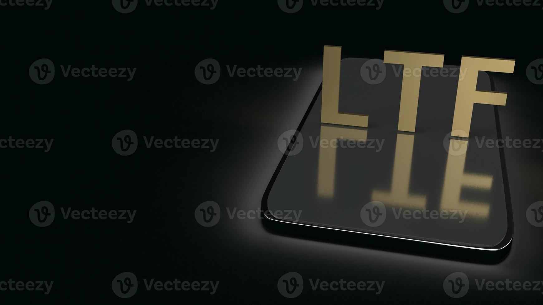 ltf on mobile in dark tone 3d rendering for business content. photo