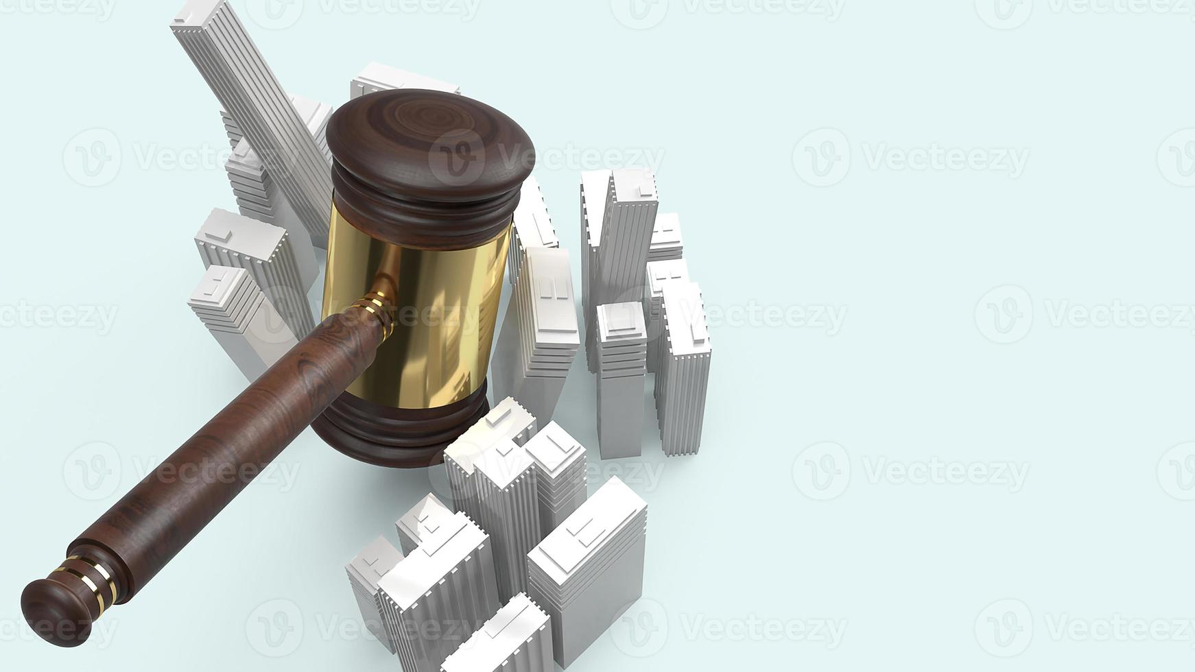 Building and justice hammer image for property law concept 3d rendering. photo