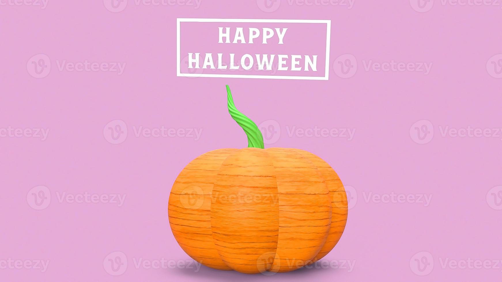 3d rendering cartoon pop art pumpkin on pink background for halloween content. photo