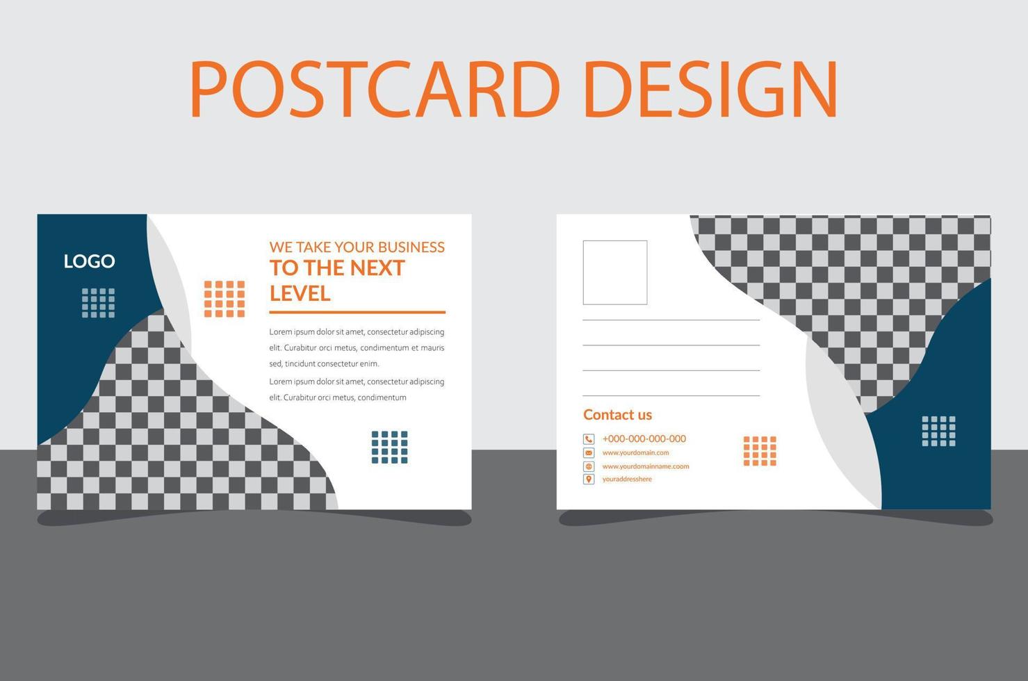 Corporate business post card templte vector