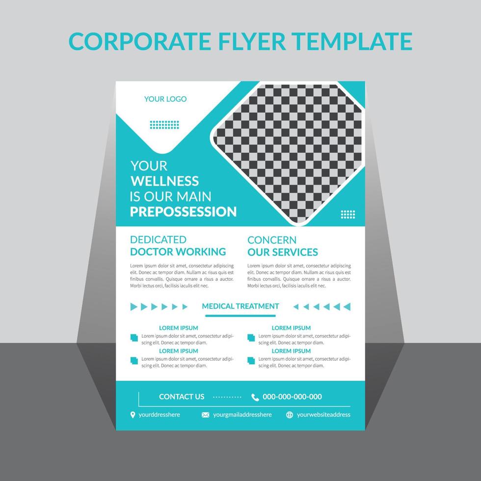 Corporate healthcare flyer, flyer design ,modern flyer design, medical flyer template. vector