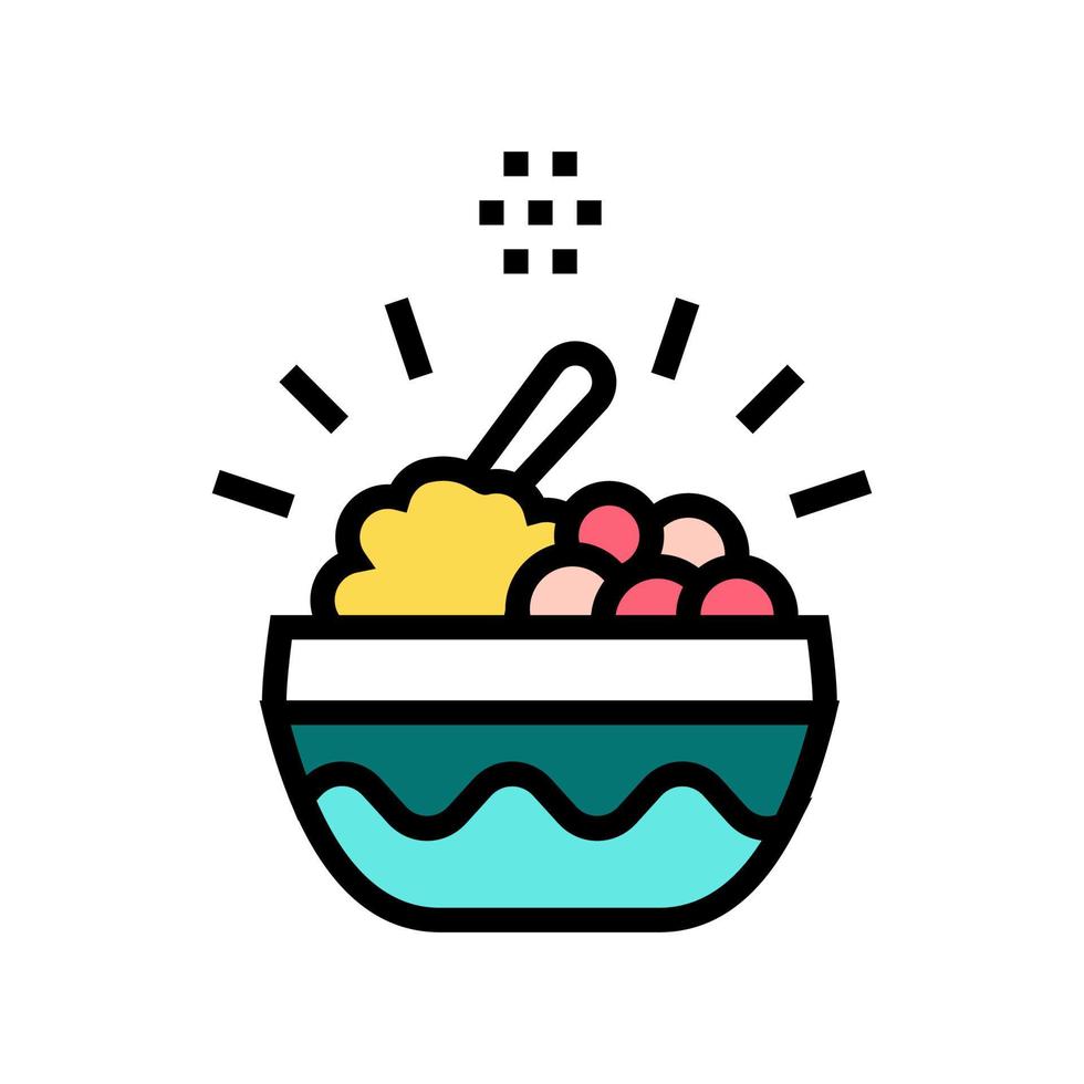 ilustración de vector de icono de color de plato de comida de desayuno