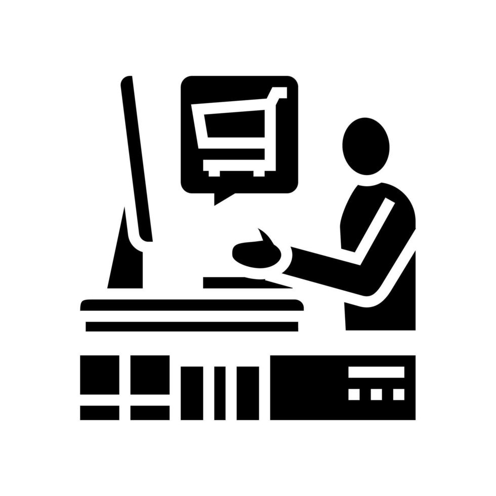 ecommerce store owner glyph icon vector illustration