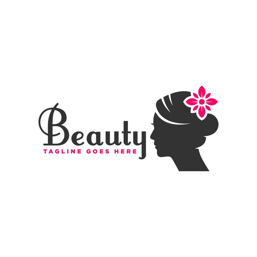 beauty salon illustration logo design vector