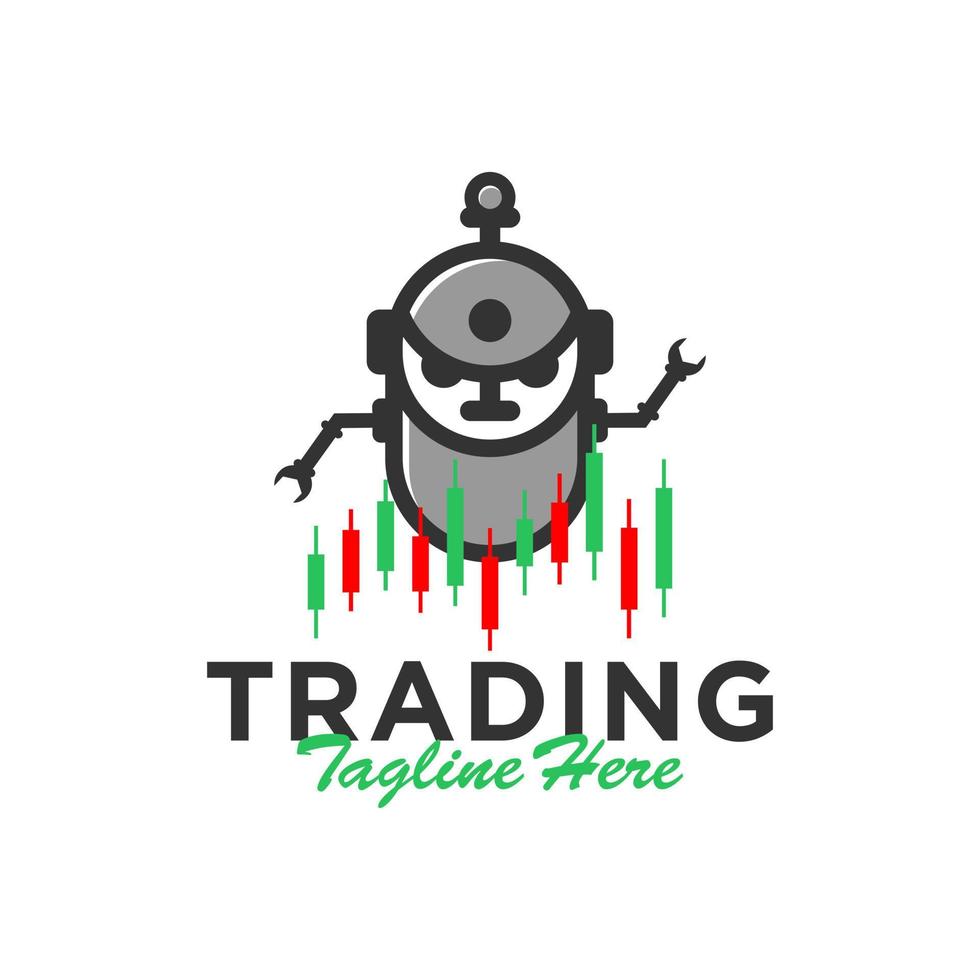 trading robot graphic company illustration logo vector