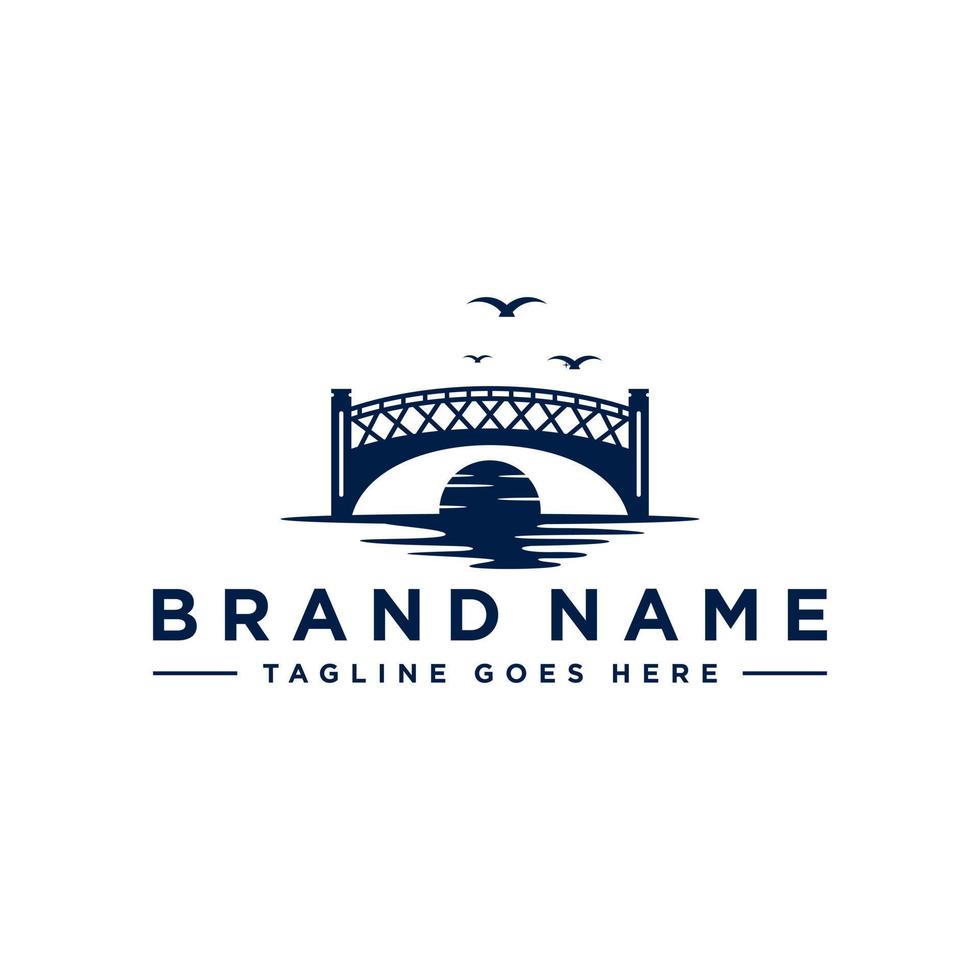 old bridge illustration logo design vector