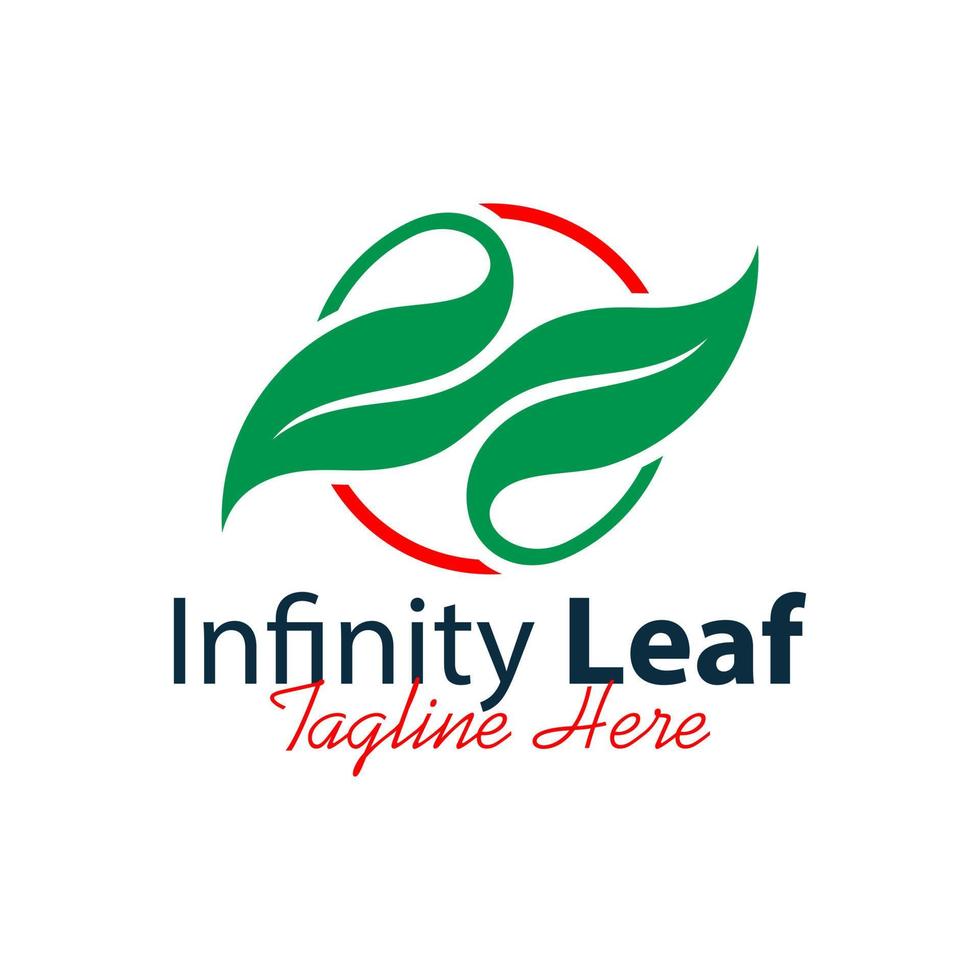 infinity leaf illustration logo design vector