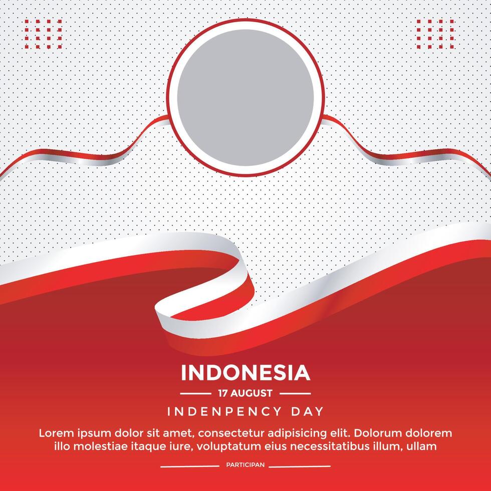 Indonesian independence day theme social media post template vector