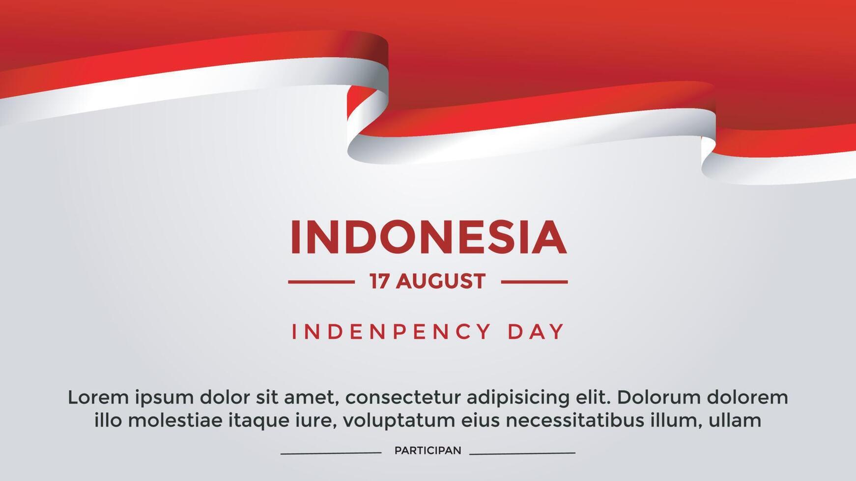 plantilla de banner de tema del día de la independencia de indonesia vector