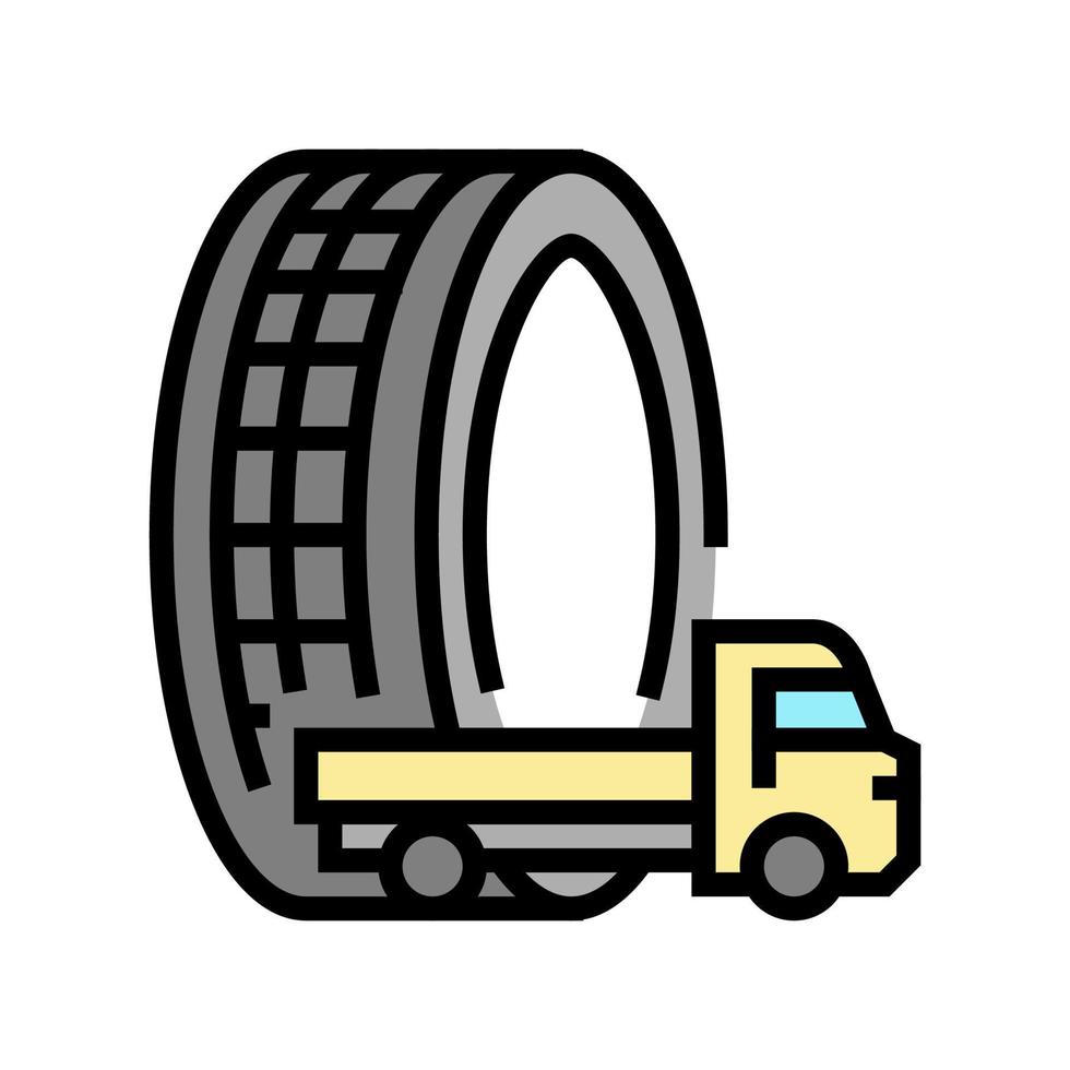 light truck tires color icon vector illustration