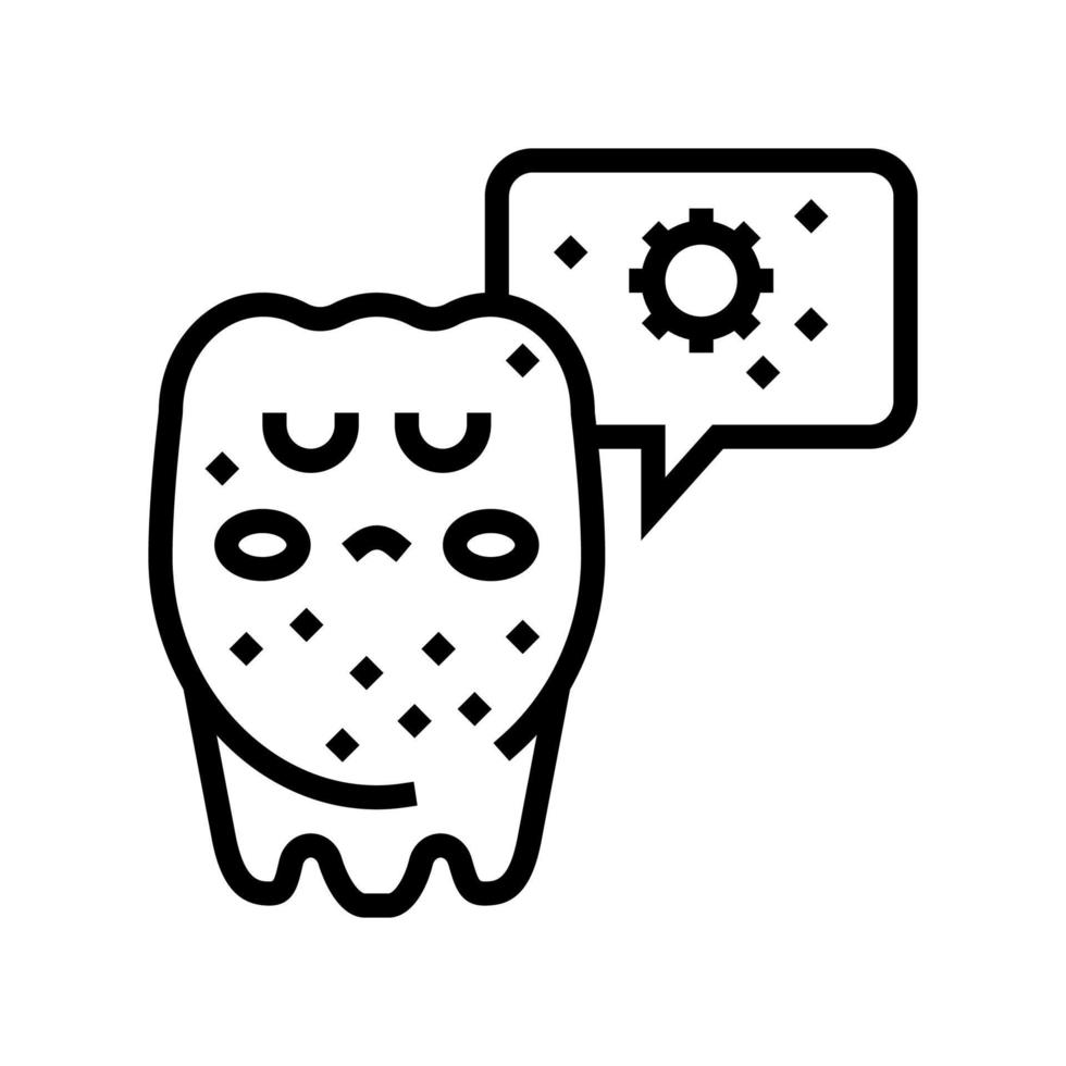 unhealthy tooth line icon vector illustration