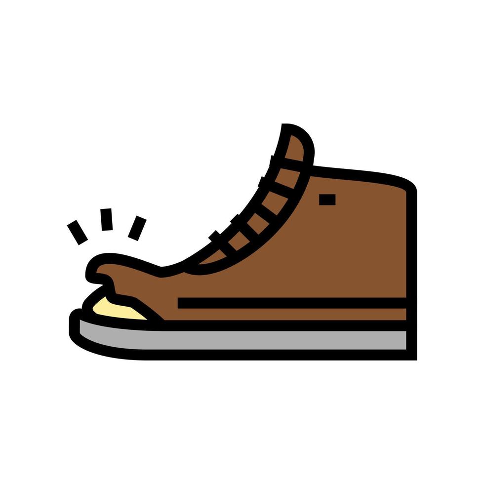 Ilustración de vector de icono de color de zapato rasgado