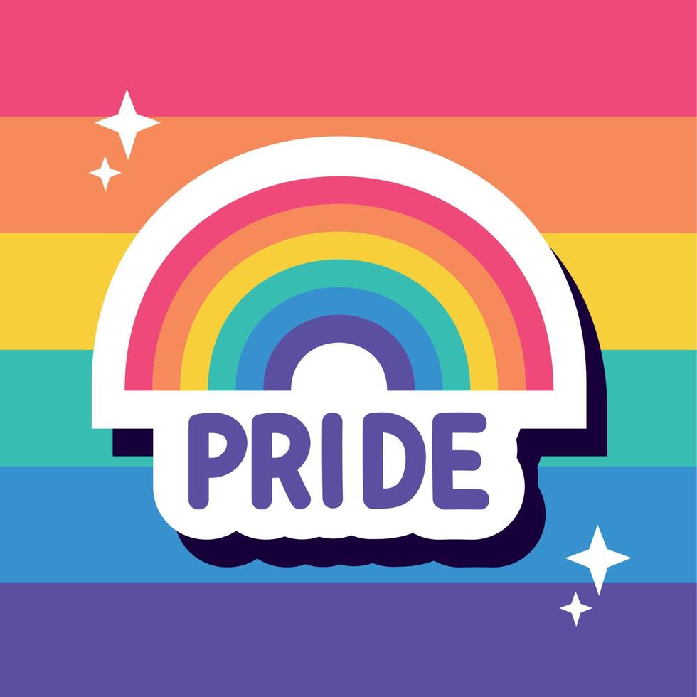 pride lettering with rainbow vector