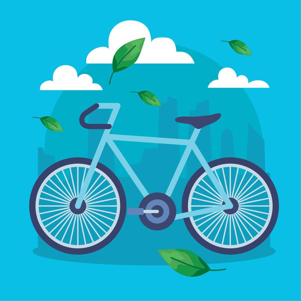 ecology bicycle with leaves vector