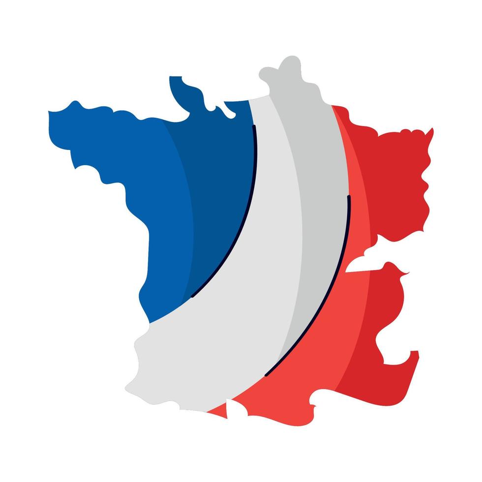 france flag in map vector