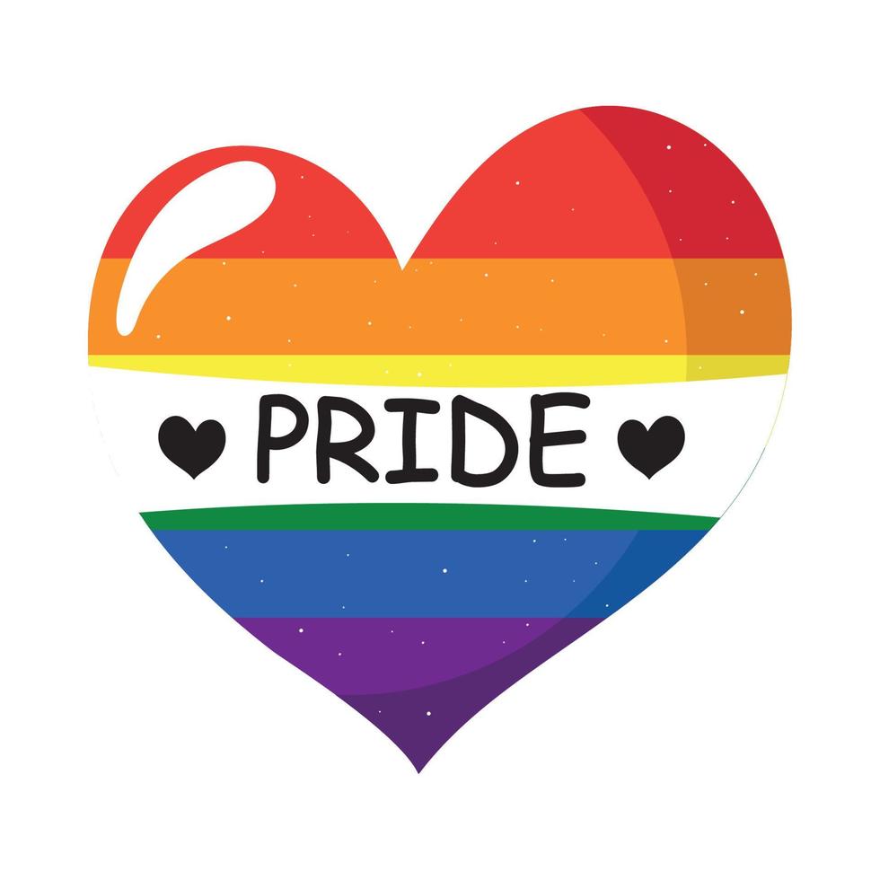 pride word in lgtbi heart vector