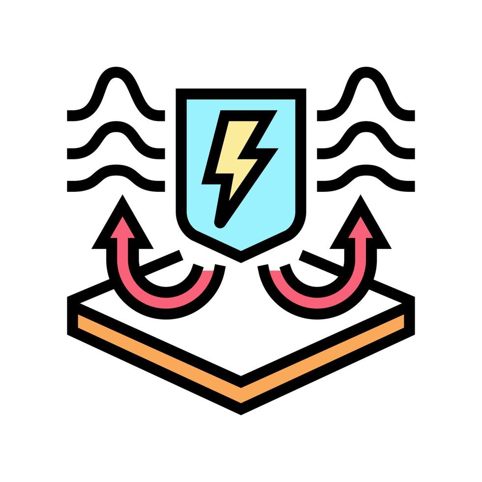 antistatic fabrics properties color icon vector illustration
