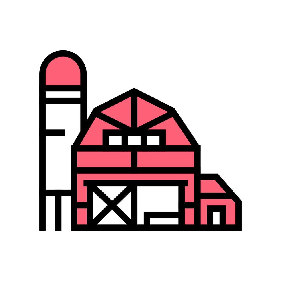 farm building color icon vector illustration