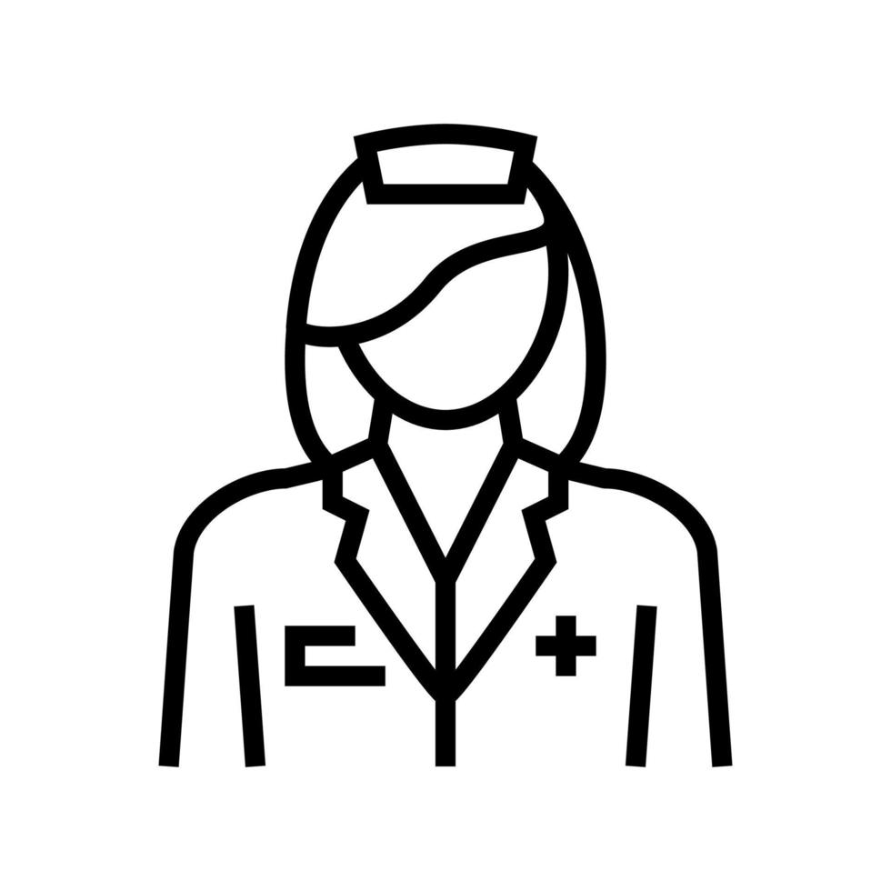nursing home worker nurse line icon vector illustration