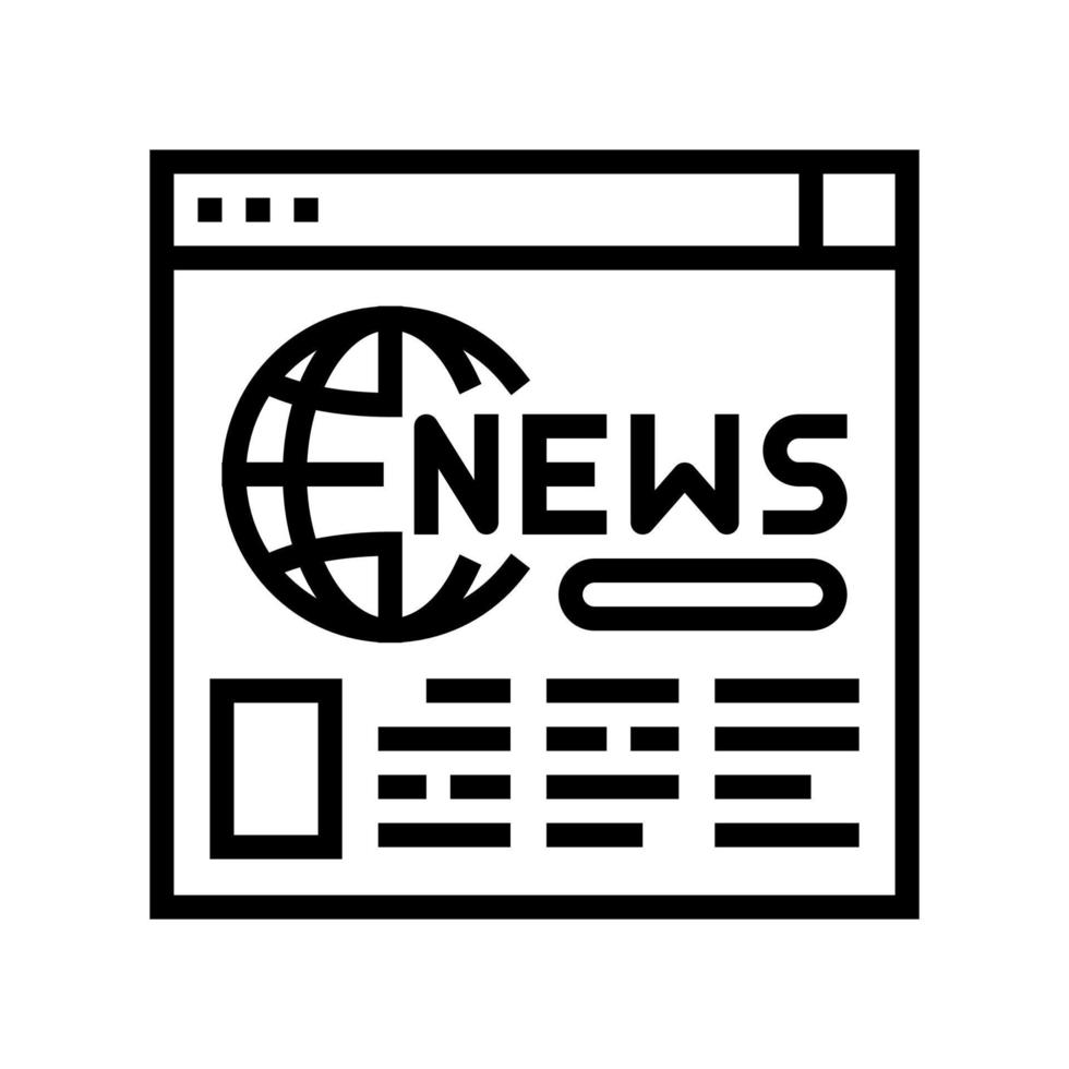 internet web page news line icon vector illustration