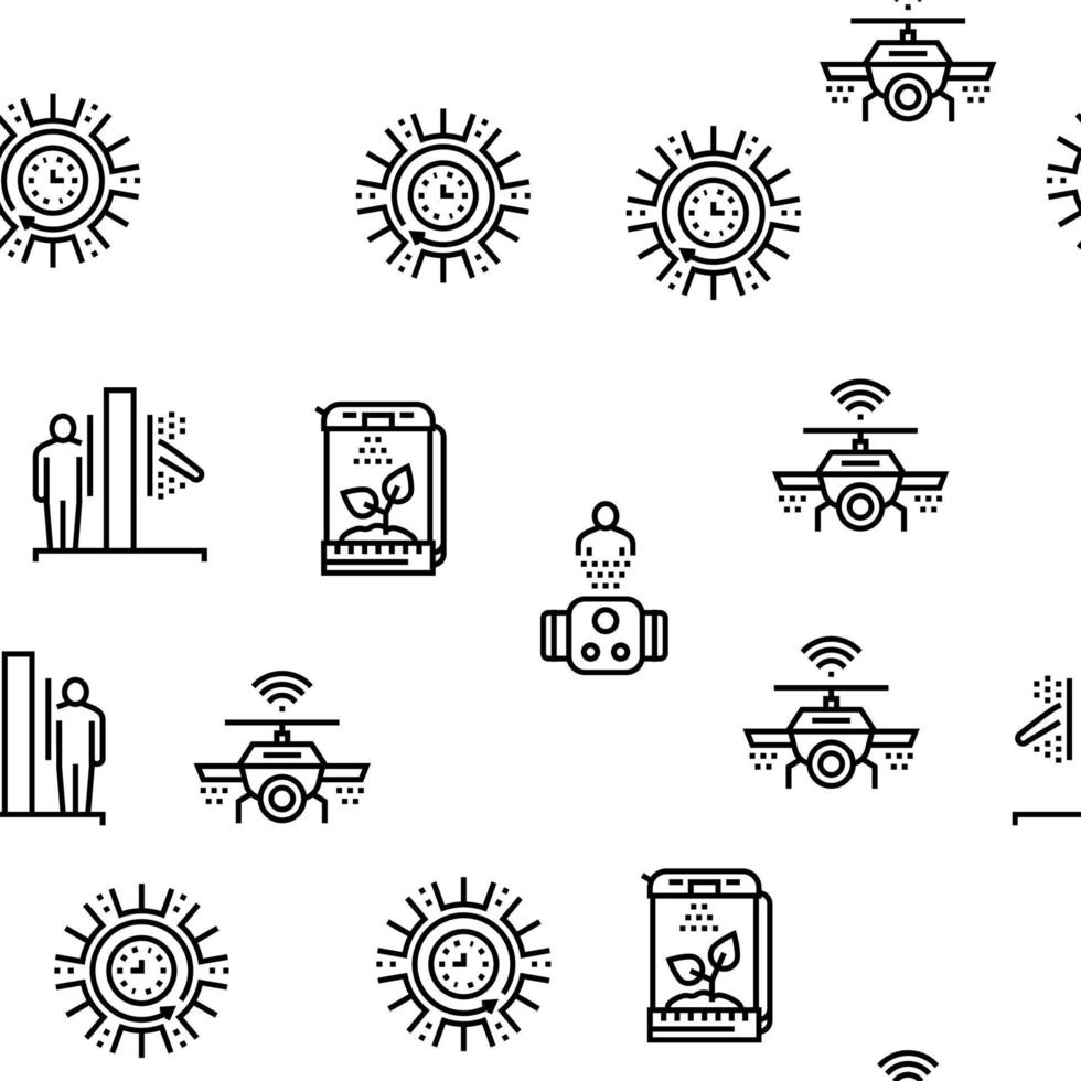 dispositivos de vida futura vector de patrones sin fisuras