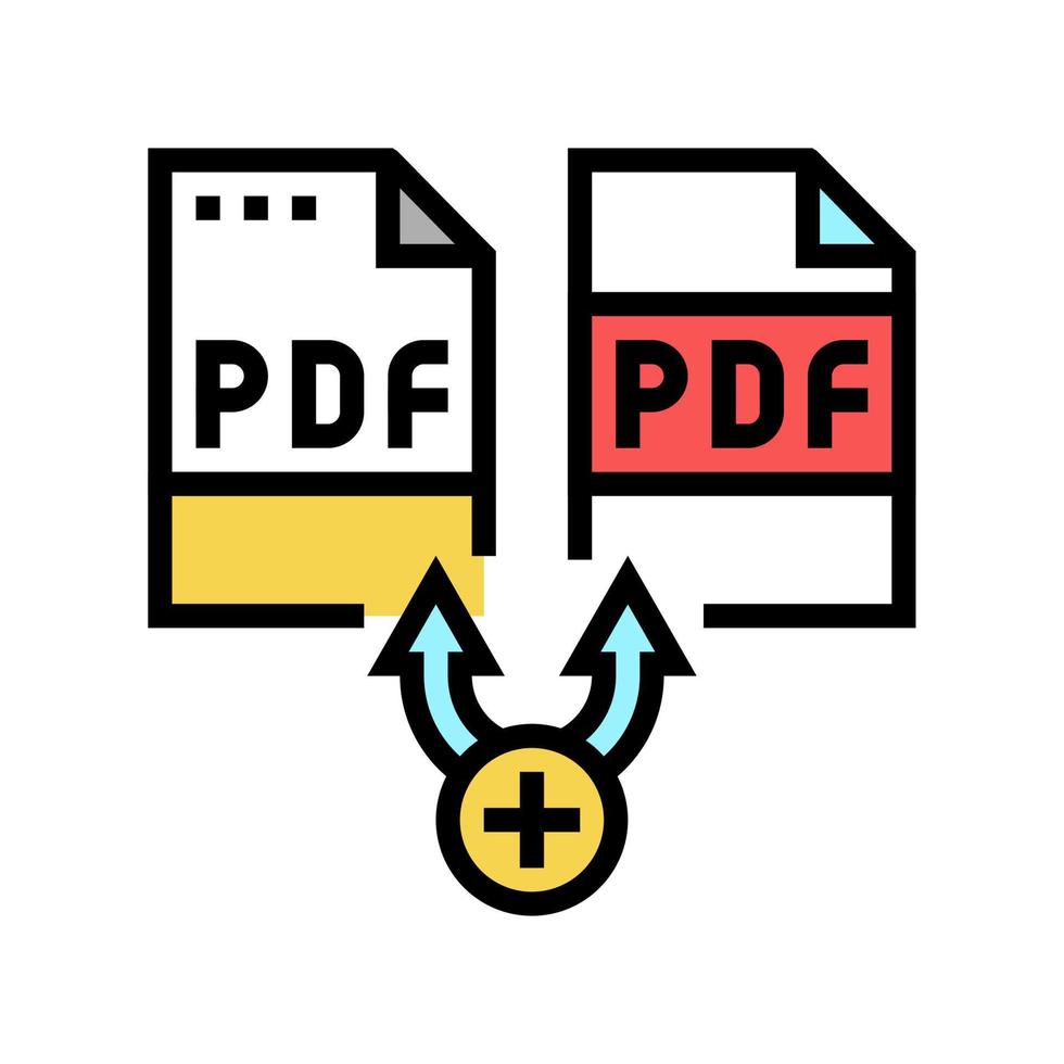 renovación pdf software color icono vector ilustración