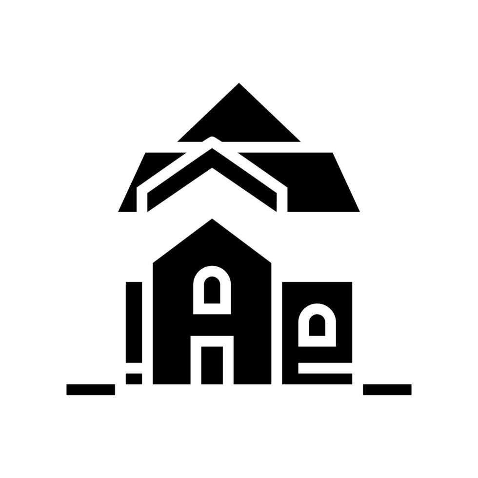 roof installation glyph icon vector illustration