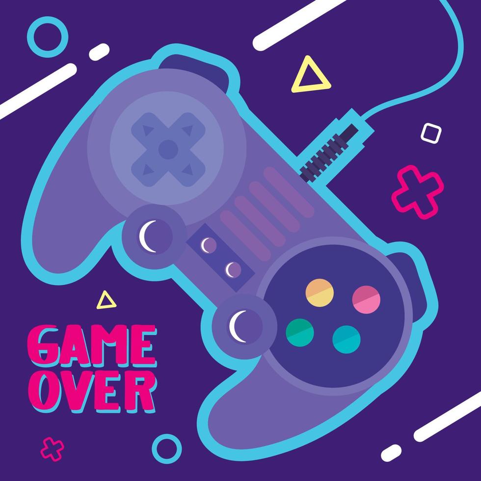 game over lettering with control vector