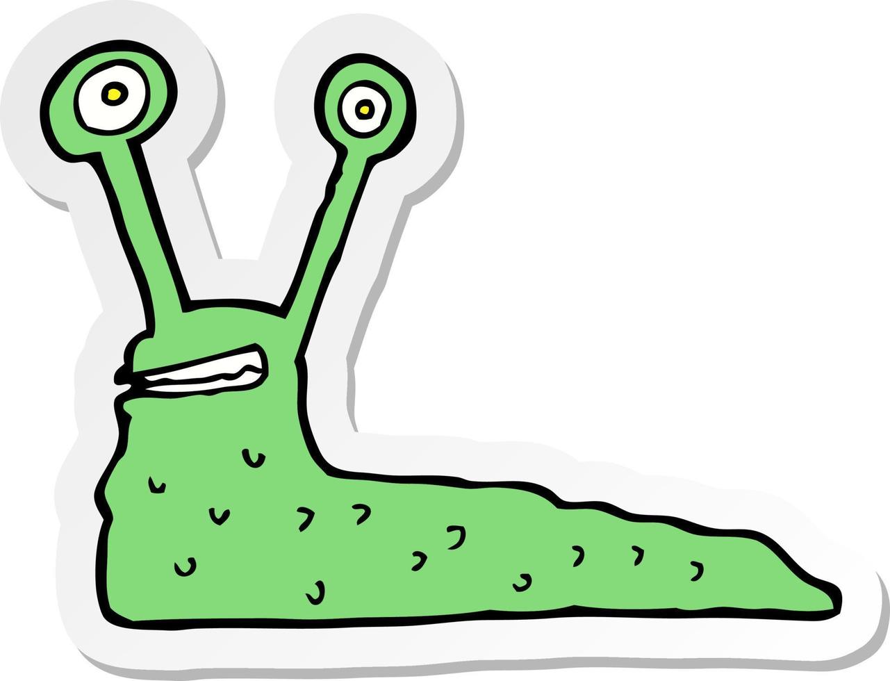 sticker of a cartoon slug vector