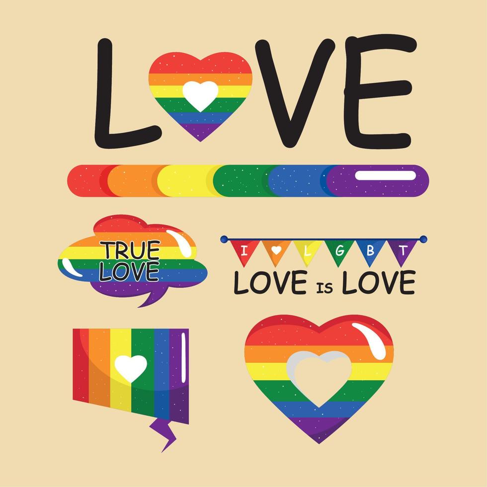 lgtbi community six icons vector