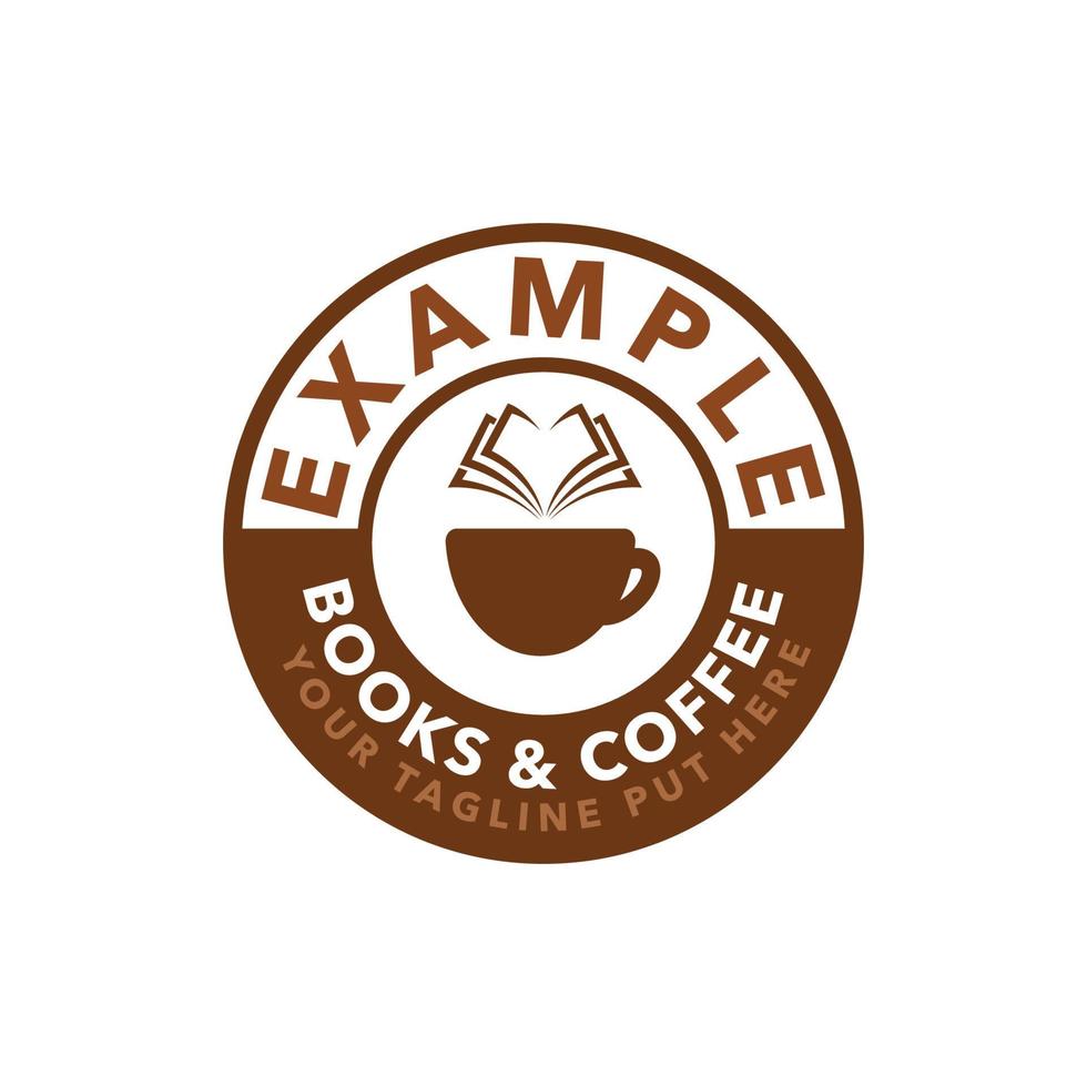 circle coffee shop book logo template vector