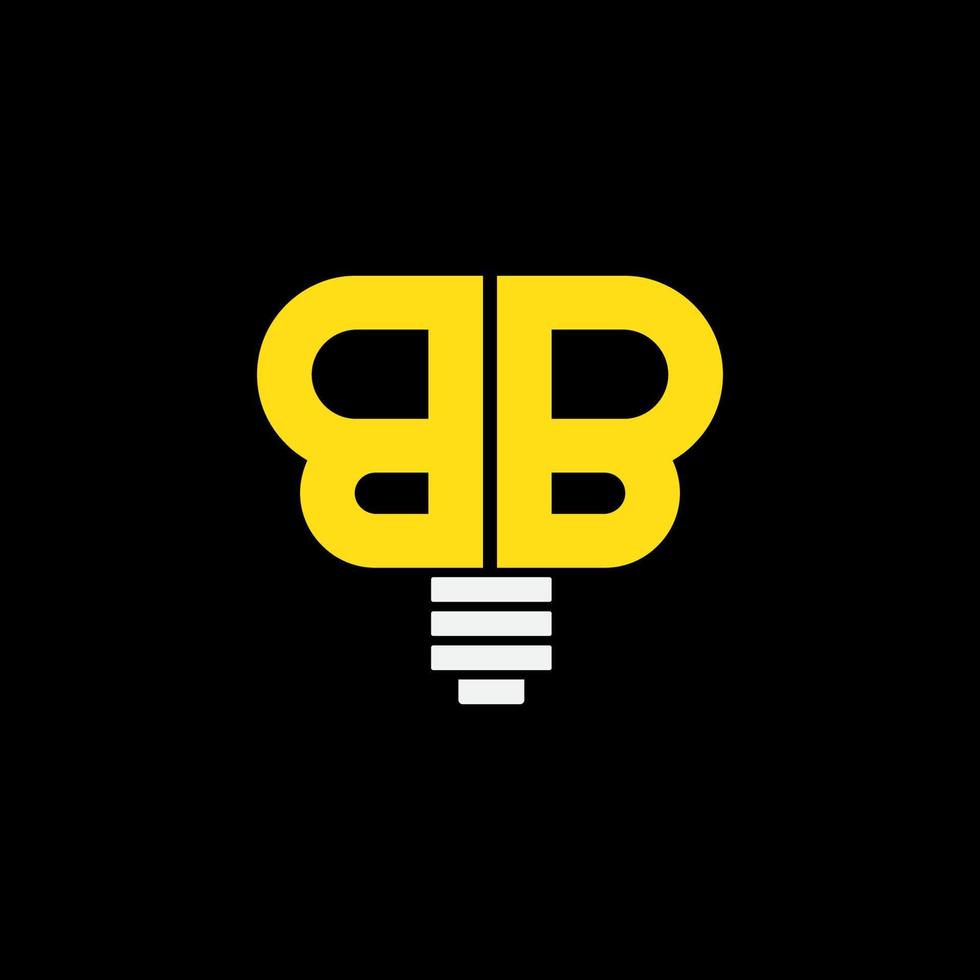 BB light bulb monogram logo for electric companies vector