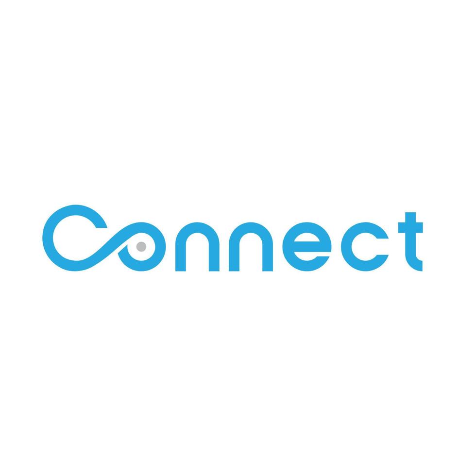 concepto de logotipo de word de conexión azul vector