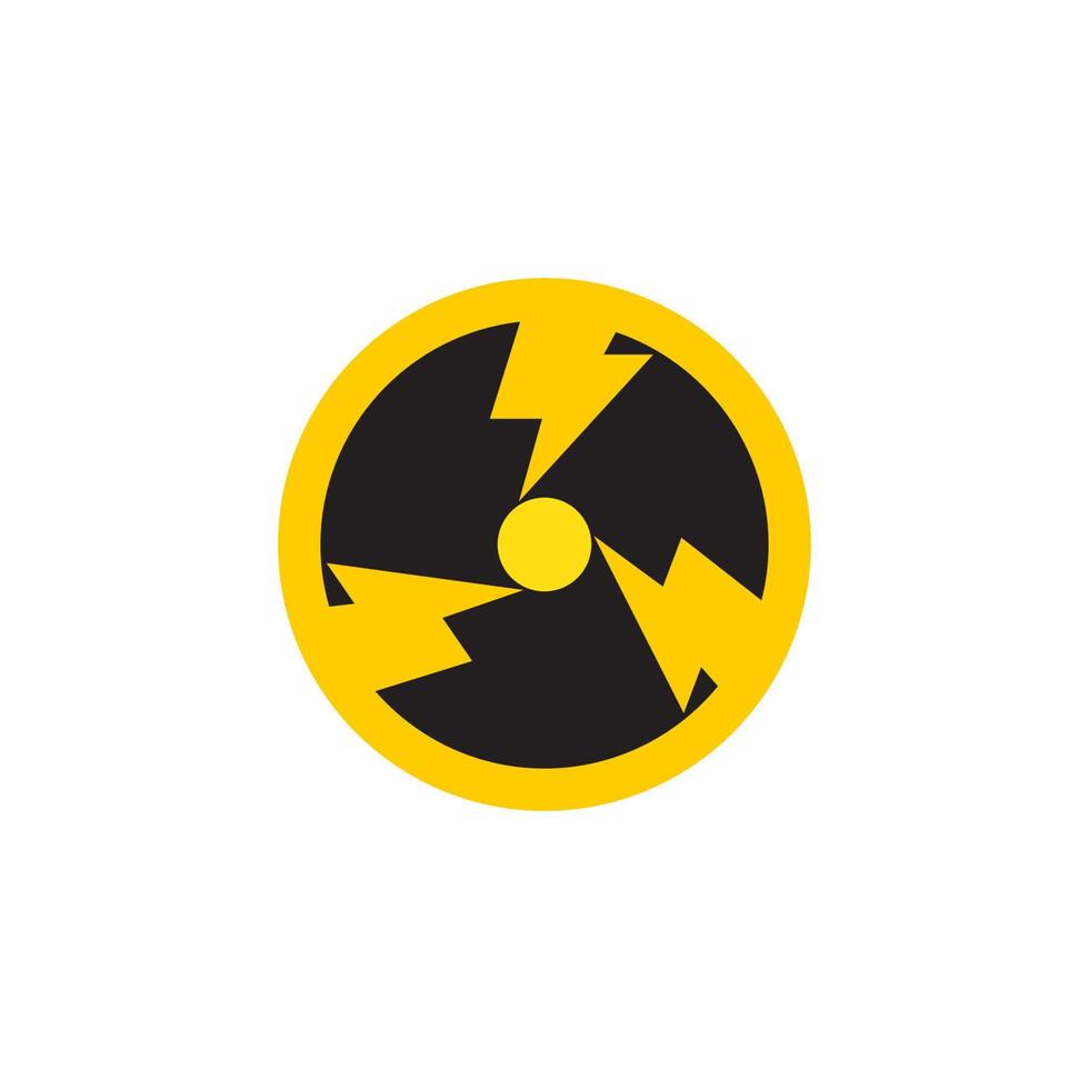 plantilla de vector de icono de logotipo de energía nuclear circular