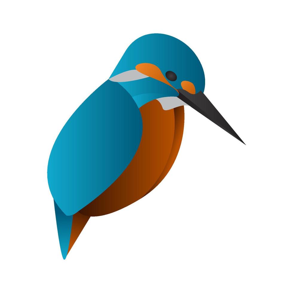 ilustración de vector de pájaro martín pescador degradado