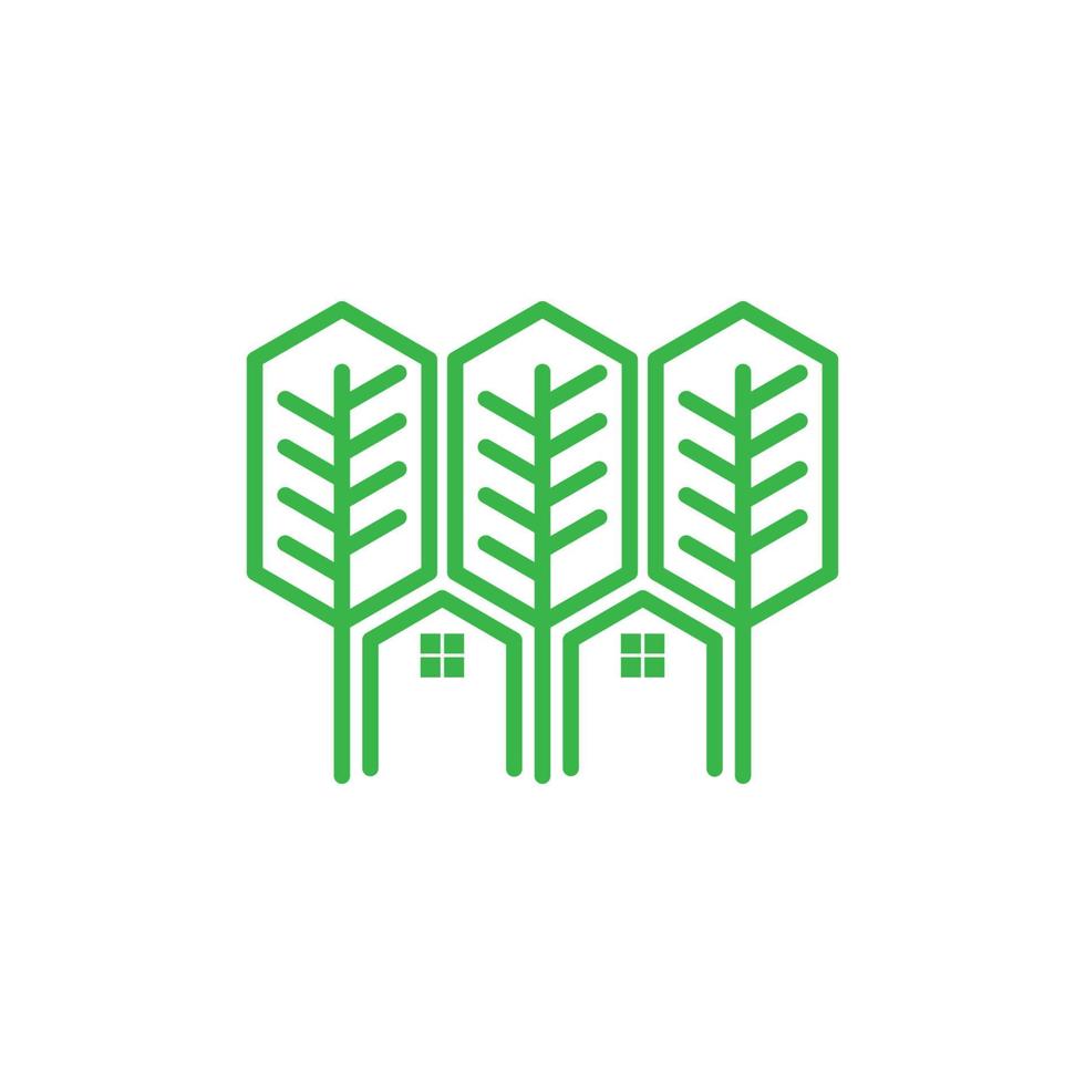 concepto de vector de logotipo de árbol de casa verde