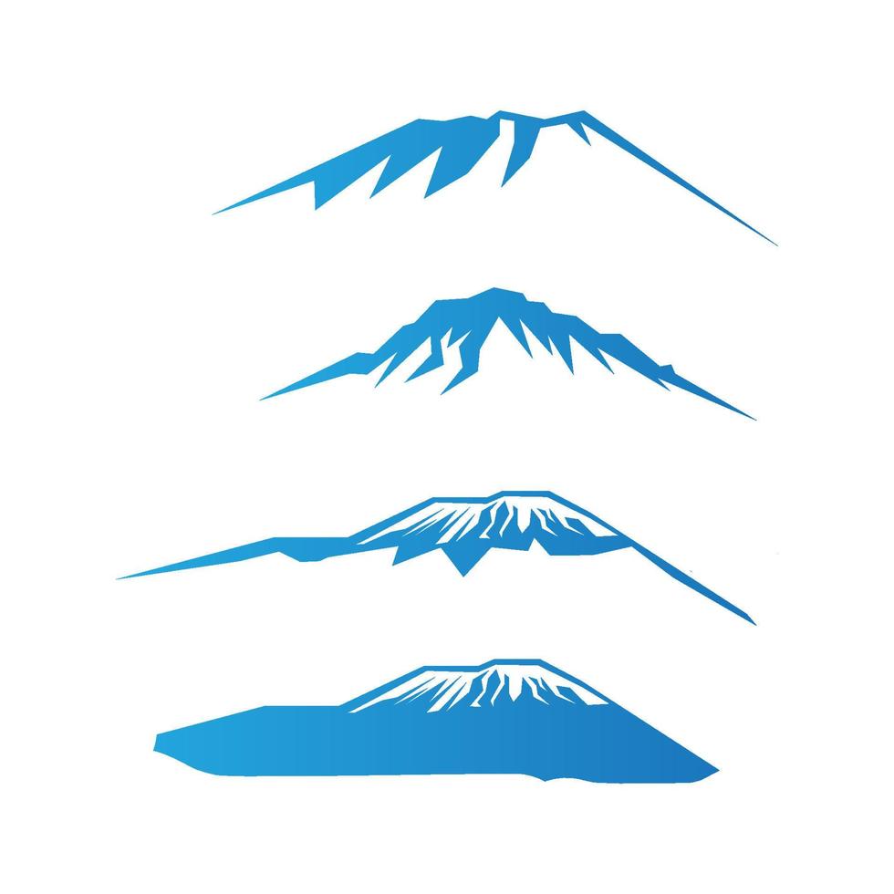 conjunto de paquete de vector de ilustración de montaña manjaro azul simple