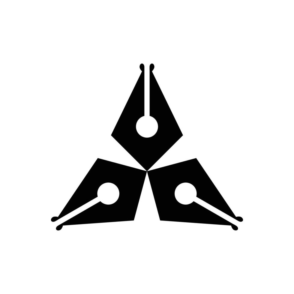 plantilla de vector de logotipo de tres bolígrafos