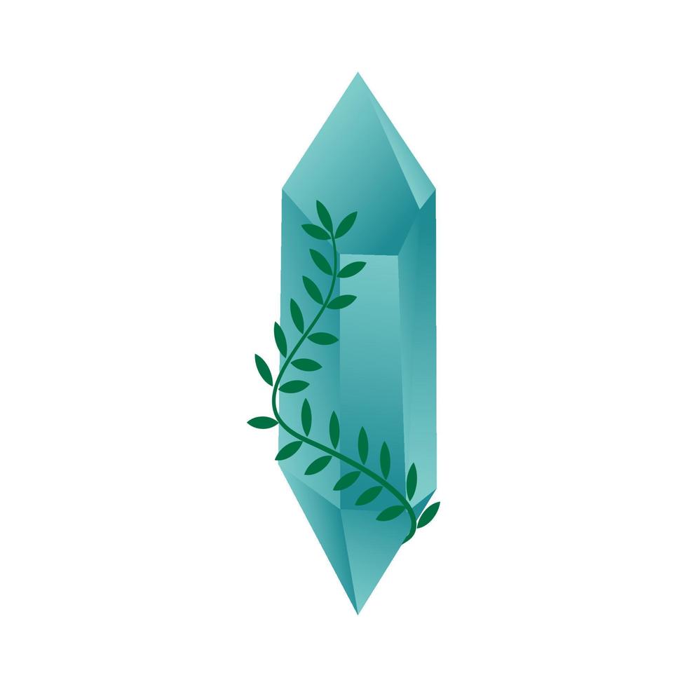 Ilustración de vector de logotipo de piedra de cristal de naturaleza