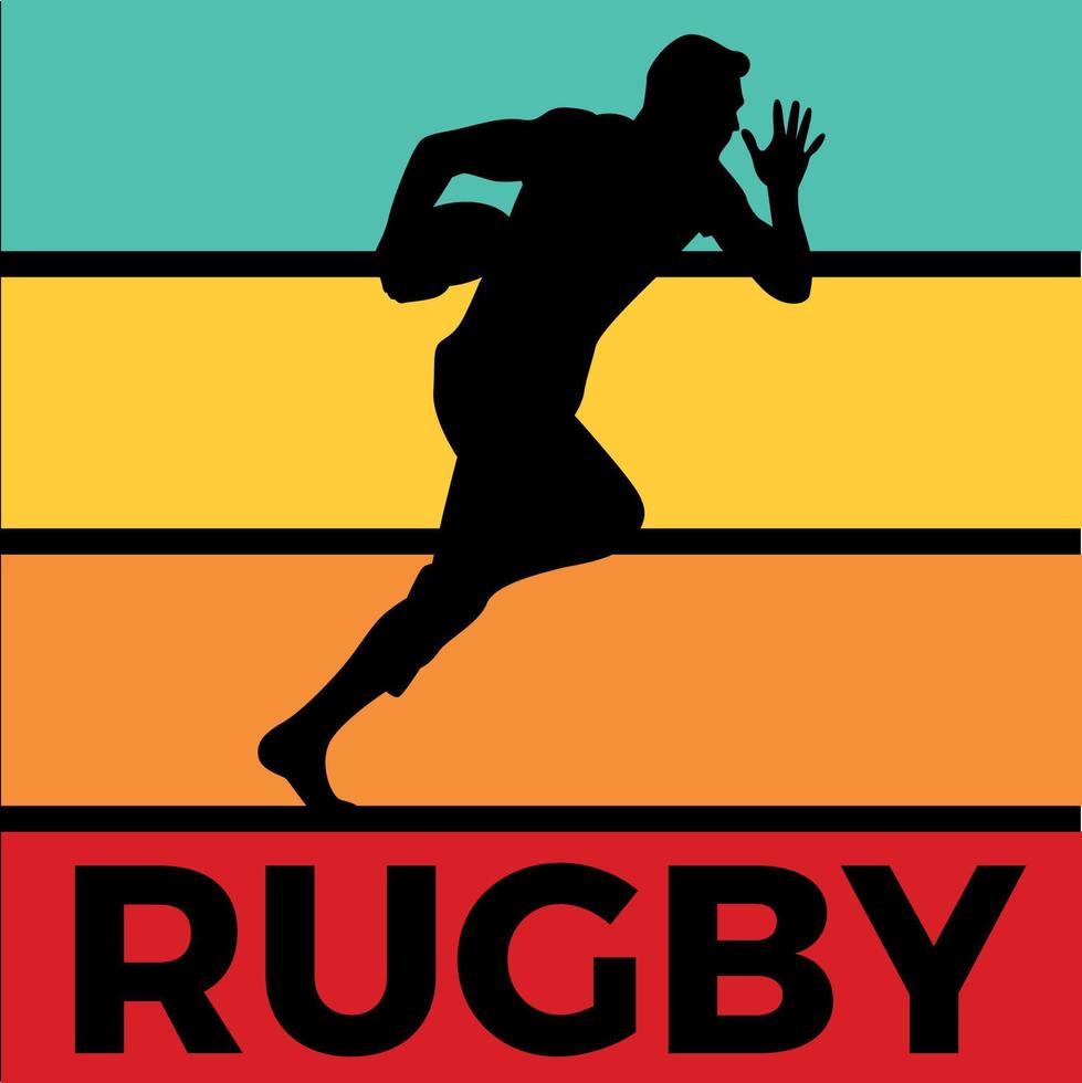 rugby silhouette sport activity vector graphic