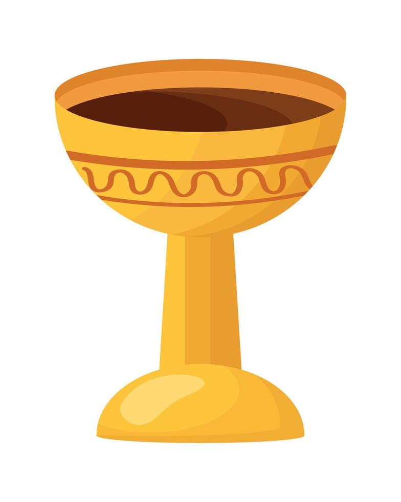 golden cup utensil vector