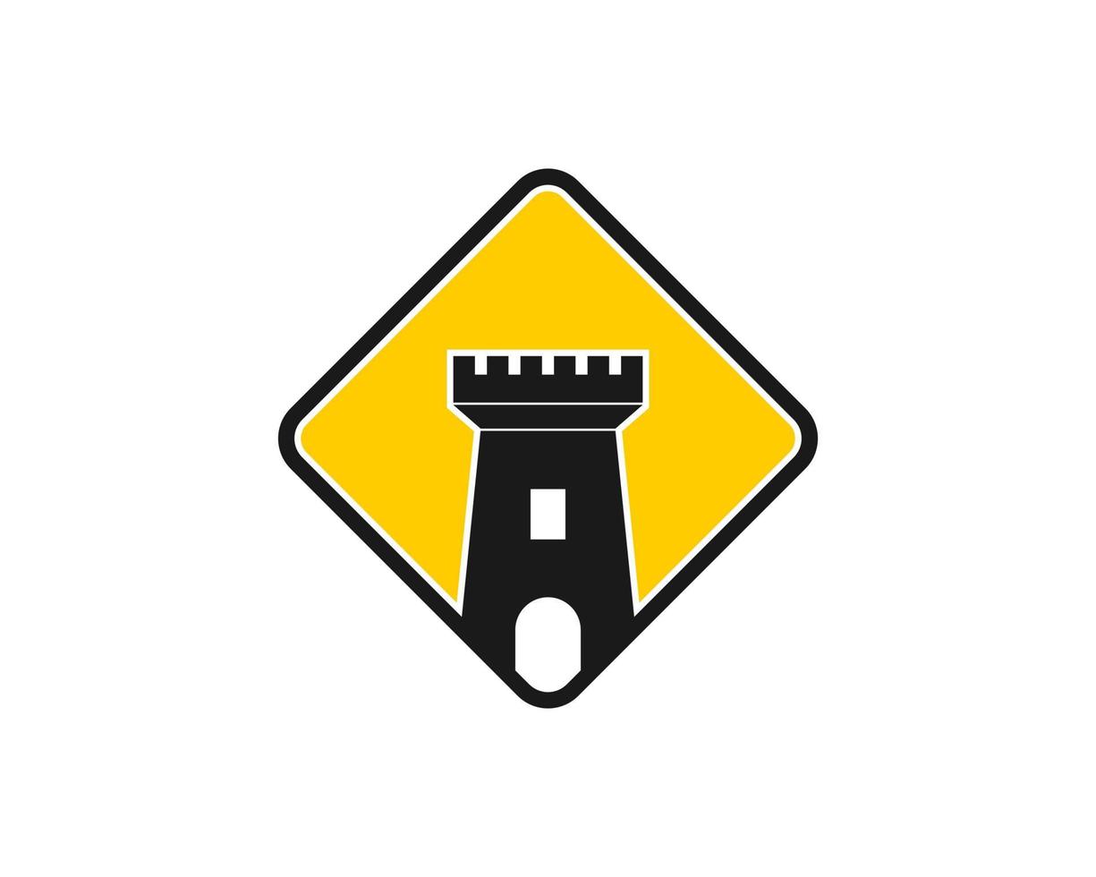 Black Fortress inside on diamond shape vector