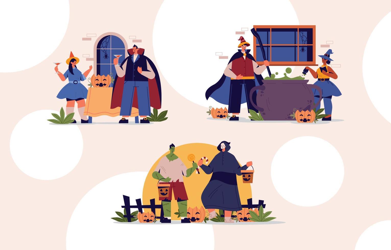 Vector Halloween Costume Party
